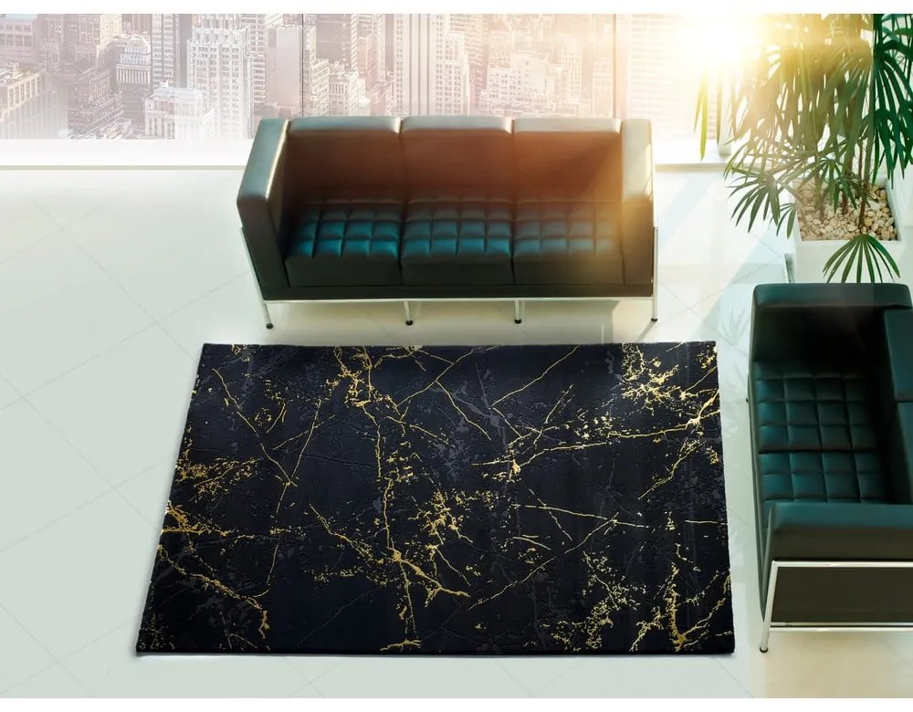 Covor Universal Gold Marble, 140 x 200 cm, negru