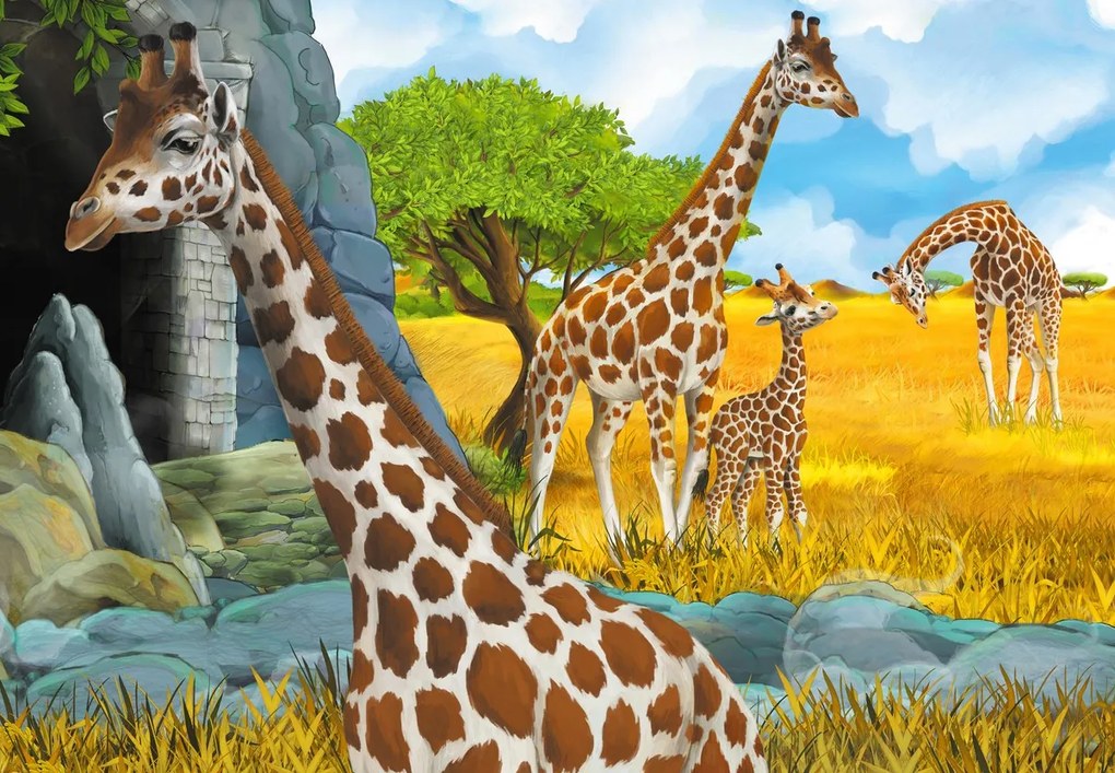 Fototapet - Familia girafelor (147x102 cm)