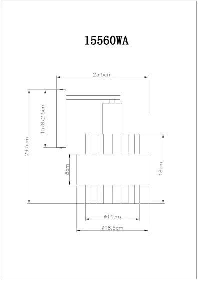 Aplica de perete Globo MILLEY 15560WA, 1xE27/60W/230V