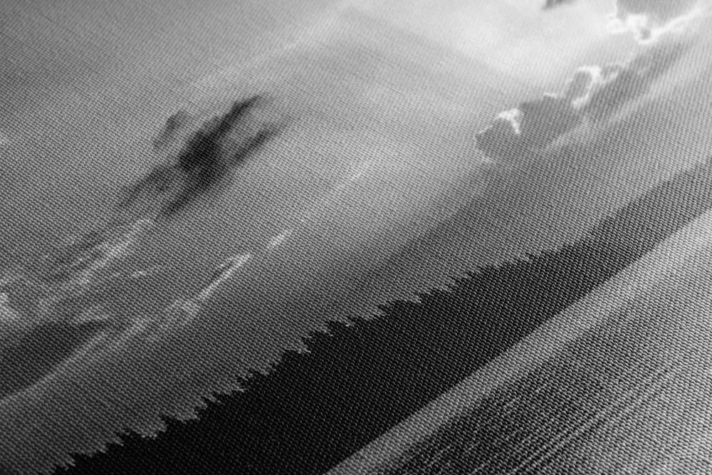 Tablou lac de munte  alb-negru
