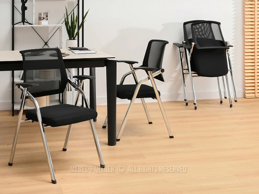 Scaun Harold (negru + crom). Promo -6%. 1111077