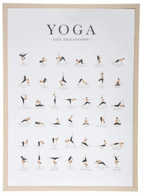 Poster Yoga, rama MDF, sticla, 52x72 cm