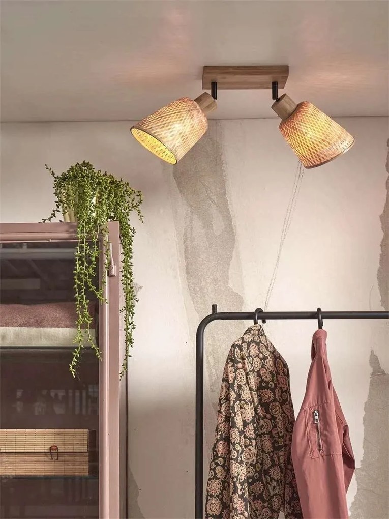 Plafoniera eco din bambus Java 2-Shade nat/15x17, nat