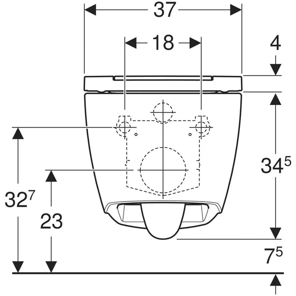 Vas wc suspendat, One, cu capac si spalare TurboFlush, alb, Geberit