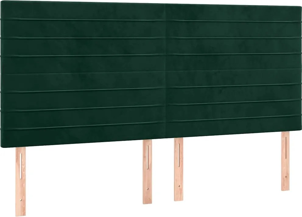 vidaXL Tăblie de pat verde închis 180x5x118/128 cm catifea