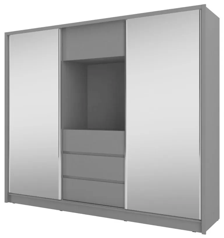 Supermobel Dulap dormitor cu TV 250, 254/214/62, grafit | BIANO