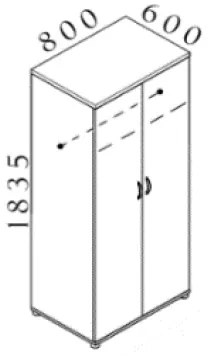 Dulap Visio 80 x 60 x 183,5 cm, nuc