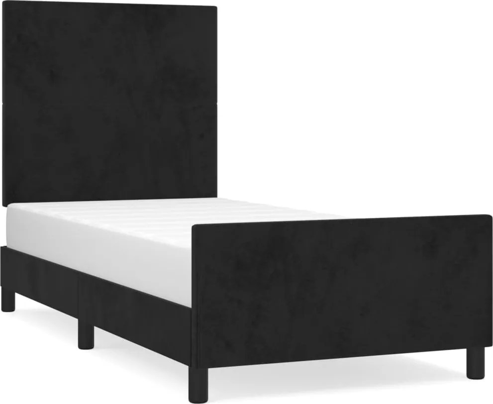 vidaXL Cadru de pat fără saltea, negru, 100x200 cm, catifea