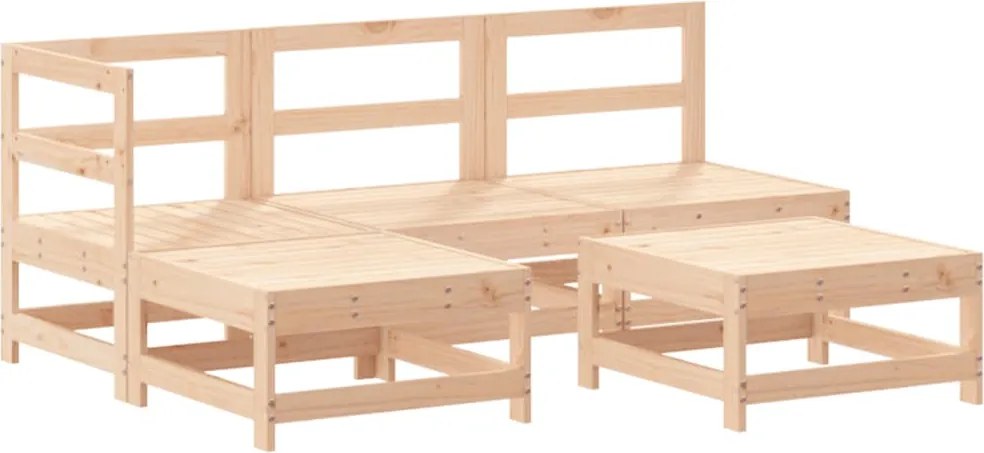 vidaXL Set mobilier relaxare de grădină 5 piese lemn masiv de pin
