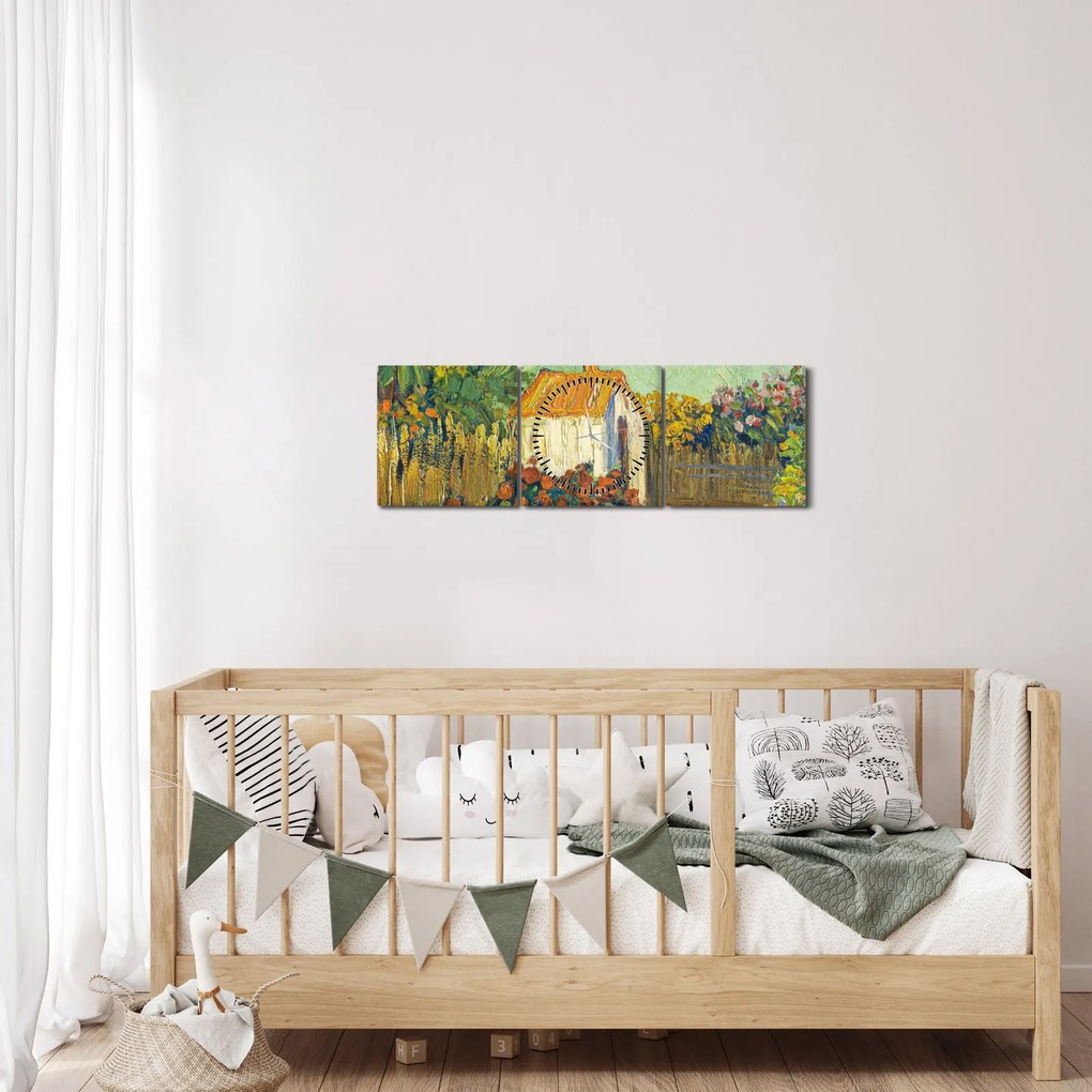 Tablou - Imitator of Vincent van Gogh, Landscape, reproducere (cu ceas) (90x30 cm)