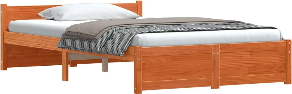 vidaXL Cadru de pat cu headboard Maroniu cerat 205.5 x 95.5 x 51 cm