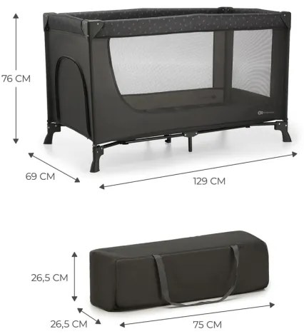 Pătuț de voiaj KINDERKRAFT JOY gri