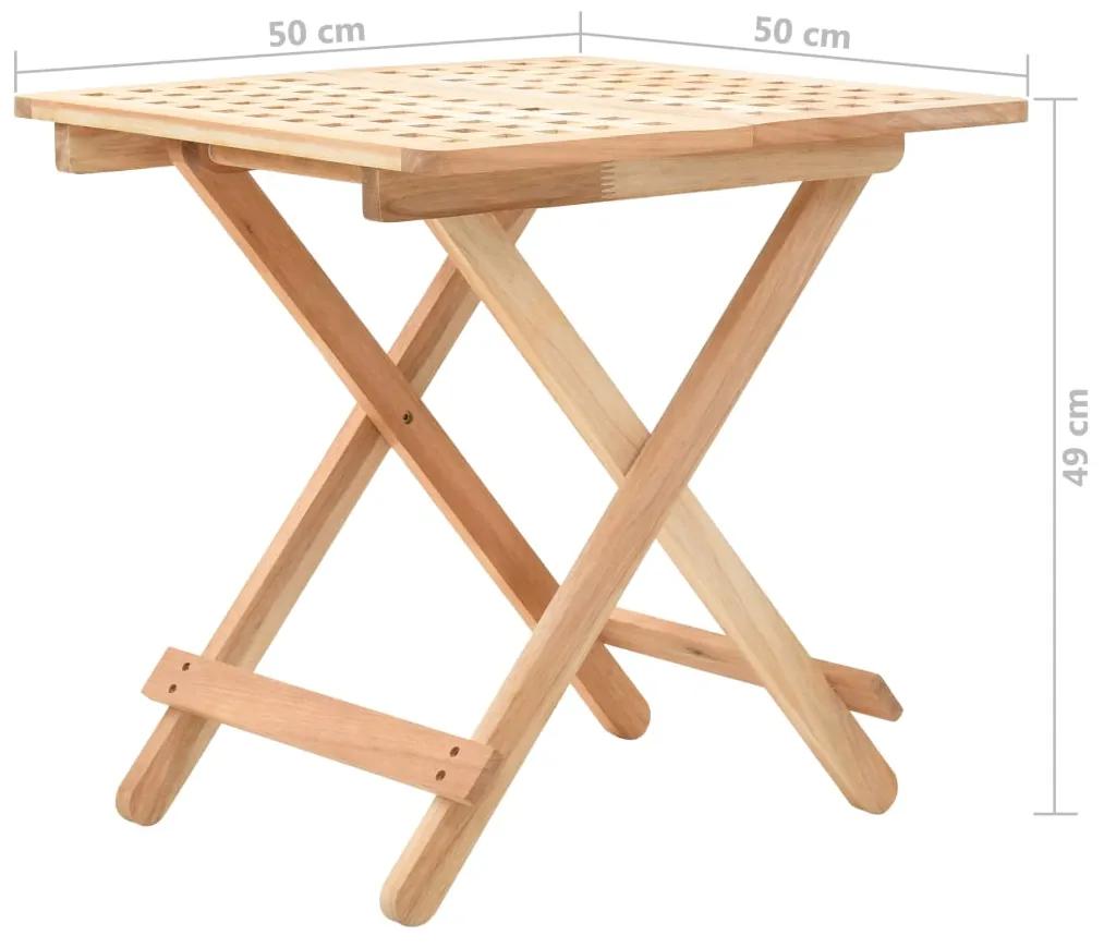 Masa laterala pliabila, 50x50x49 cm, lemn masiv de nuc
