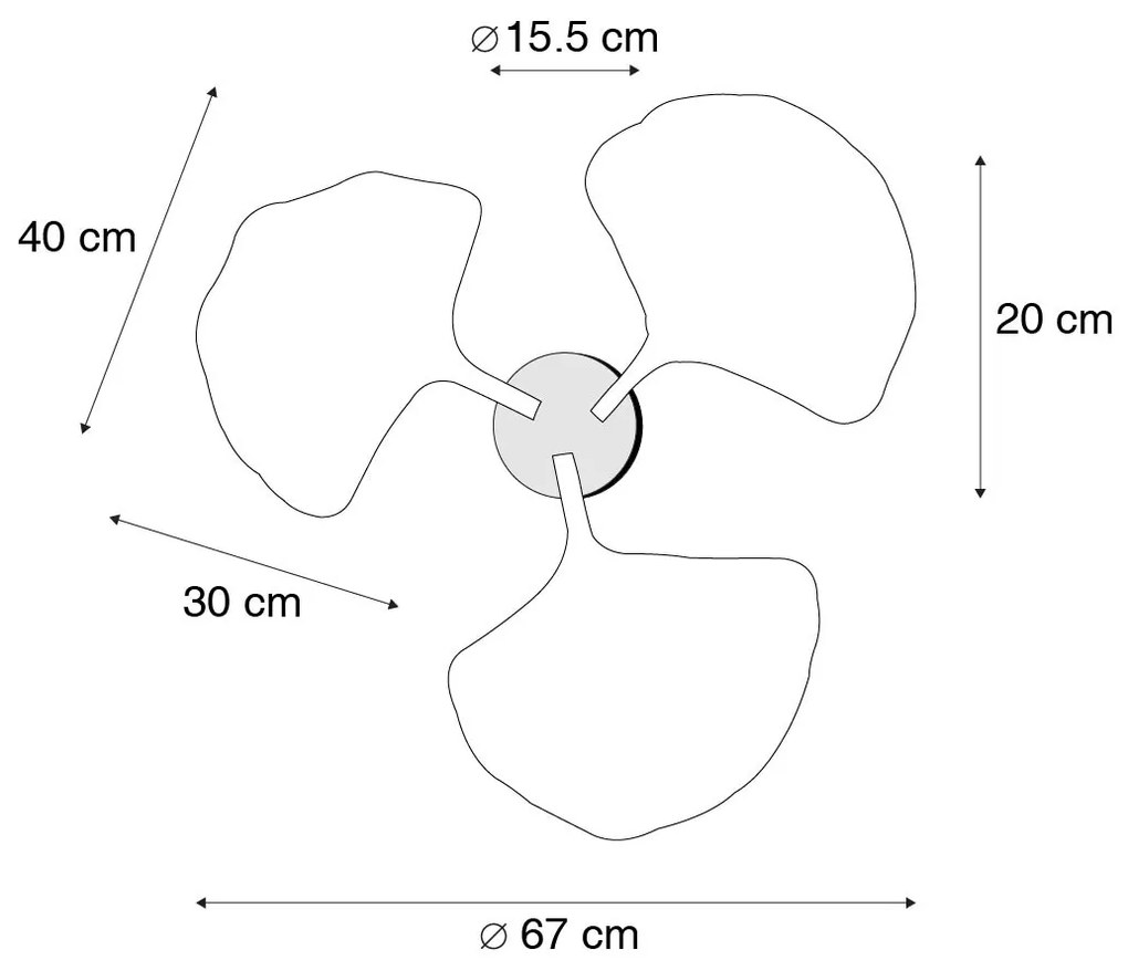 Plafoniera orientala din alama cu negru cu 3 lumini - Louka