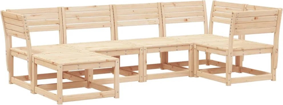 vidaXL Set canapea de grădină, 6 piese, lemn masiv de pin