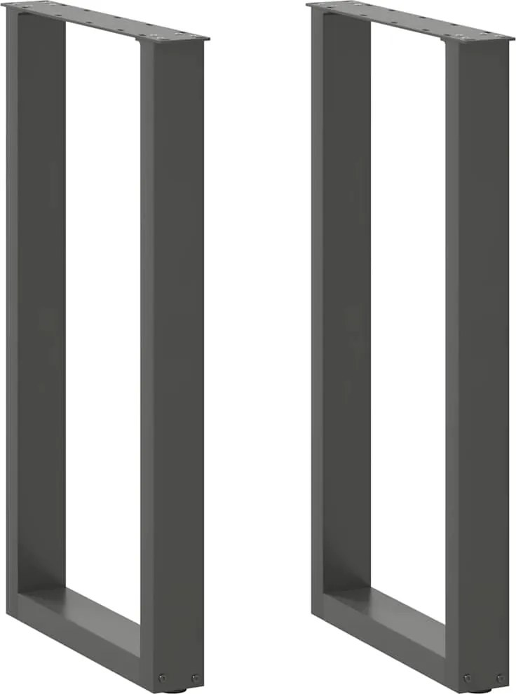 vidaXL Picioare de masă de bar în formă de U, 2 buc., antracit, 50x(90-91) cm, oțel