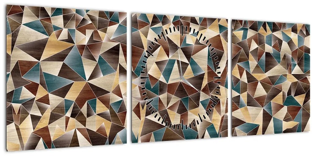 Tablou - Triunghiuri (cu ceas) (90x30 cm)