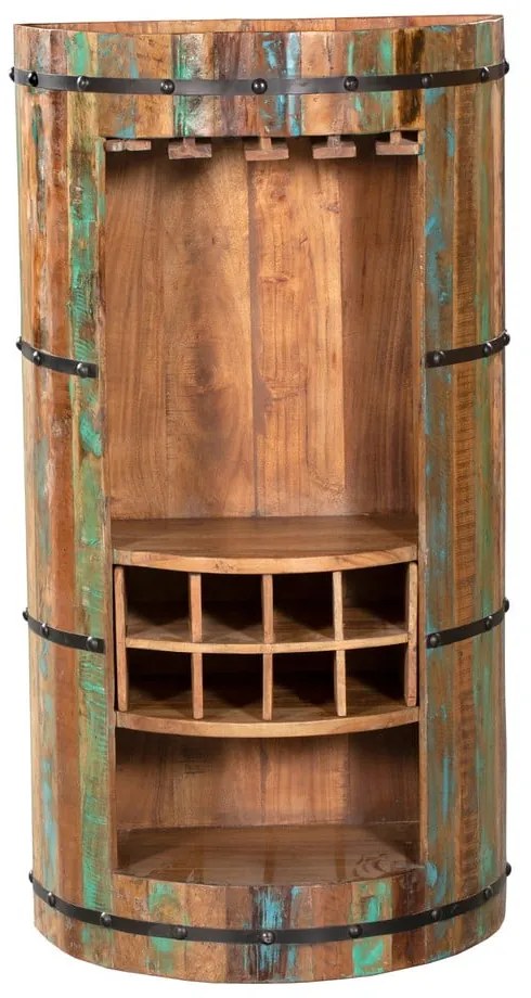 Dulap vinotecă în culoare naturală din lemn reciclat număr sticle 8, 60x115 cm Kaveri – Interia Home &amp; Living