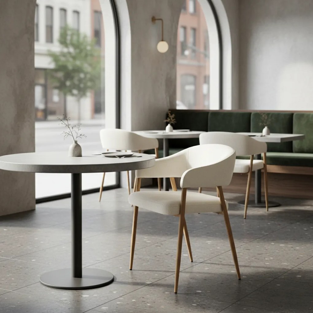 Fotoliu de sufragerie de design, crem/fag, NIZAR TYP 1