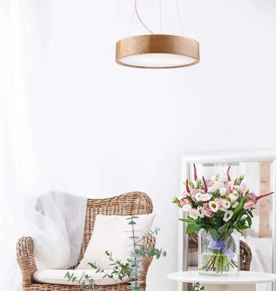 Lustră LED pe cablu Brilagi CARVALHO 2xE27/60W/230V stejar d. 37 cm