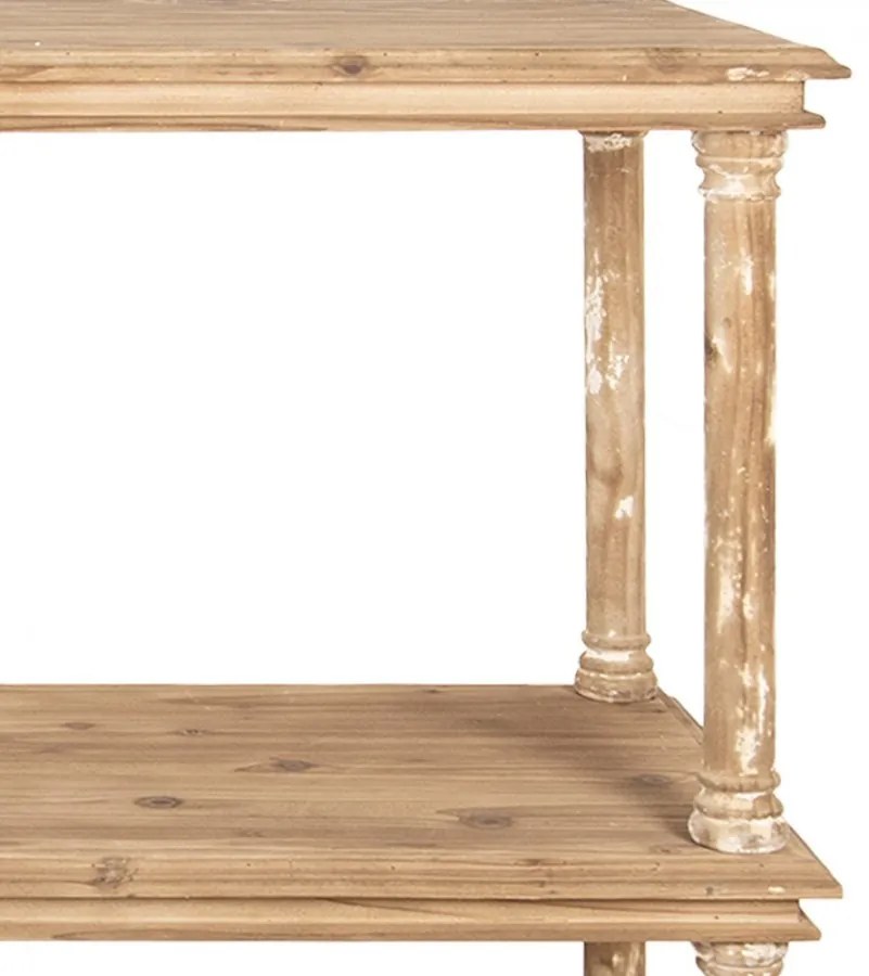 Consola natur, din lemn, aspect vintage, Antoinette