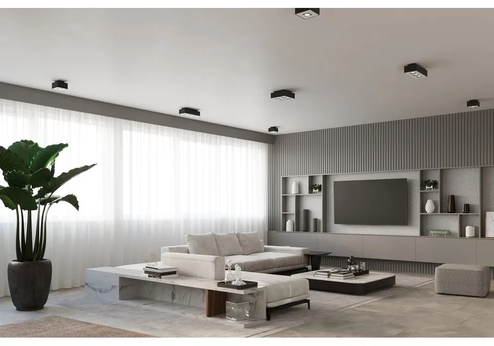 Plafonieră Sollux Hydra, negru