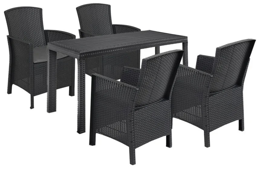 Set mobilier de grădină Hellma 4+1, grafit