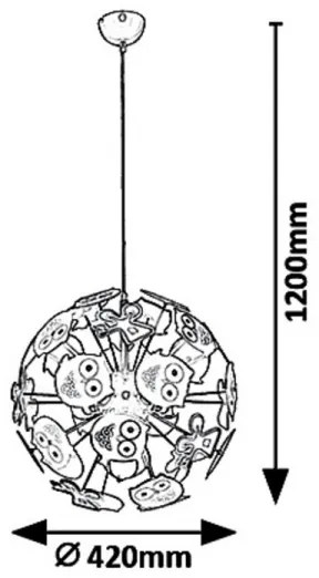 Rabalux 6390 - Lustră copii pe cablu BIRDY 3xE14/40W/230V