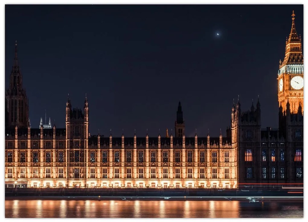 Tablou pe sticlă cu Big Ben din Londra (70x50 cm)