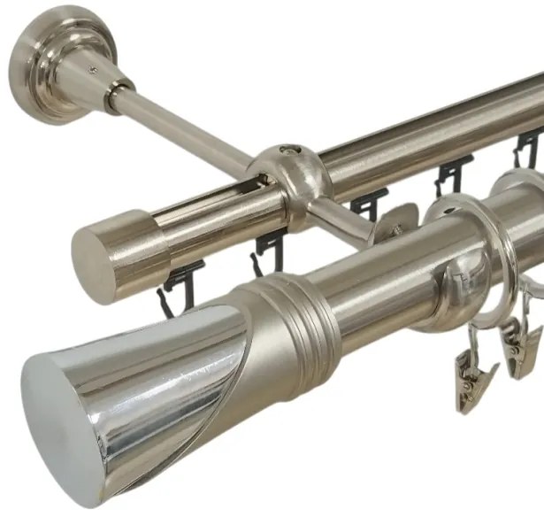 Galerie dubla Duncan 25/19 teava neteda si profil inox (Alege marime: 400 cm)