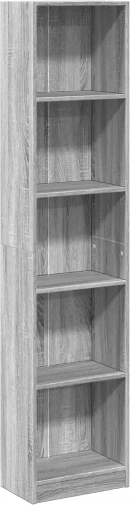 vidaXL Bibliotecă, gri sonoma, 40x24x176 cm, lemn prelucrat