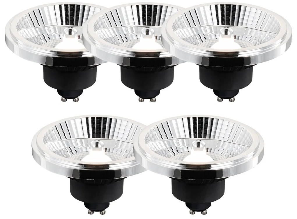 Set de 5 lămpi LED GU10 cu 3 trepte de intensitate luminoasă în Kelvin AR111 10W 800 lm 2700 - 3700K