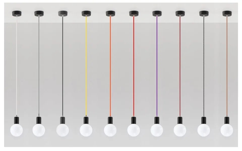 Lustră Sollux Bombilla Black, negru