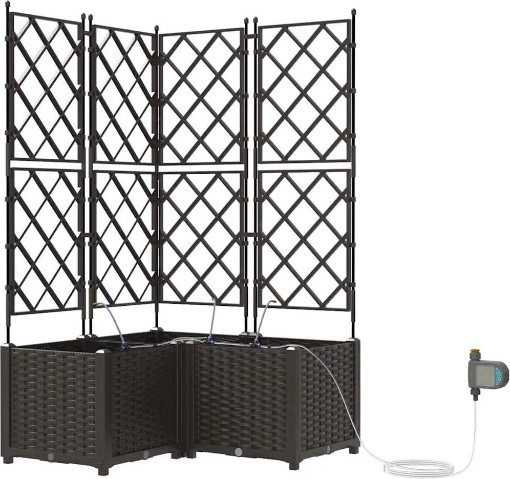 vidaXL Vază pentru Grădină 3 pcs Maro Oțel