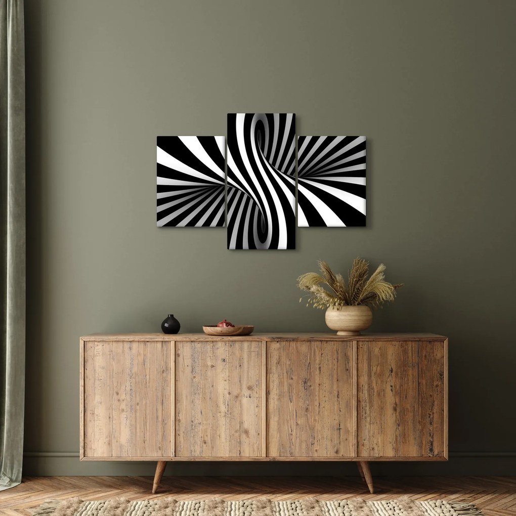 Tablou abstract cu dungi de zebră (90x60 cm)
