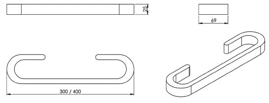 Suport de perete pentru prosoape Gedy HIMALAYA 7x40 cm bambus/bej
