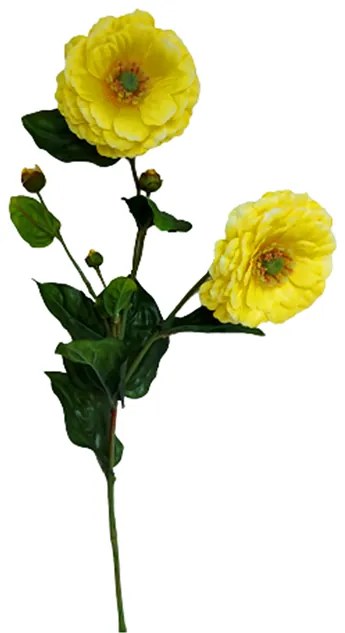 Creanga cu flori galbene artificiale, Shelly, 80cm