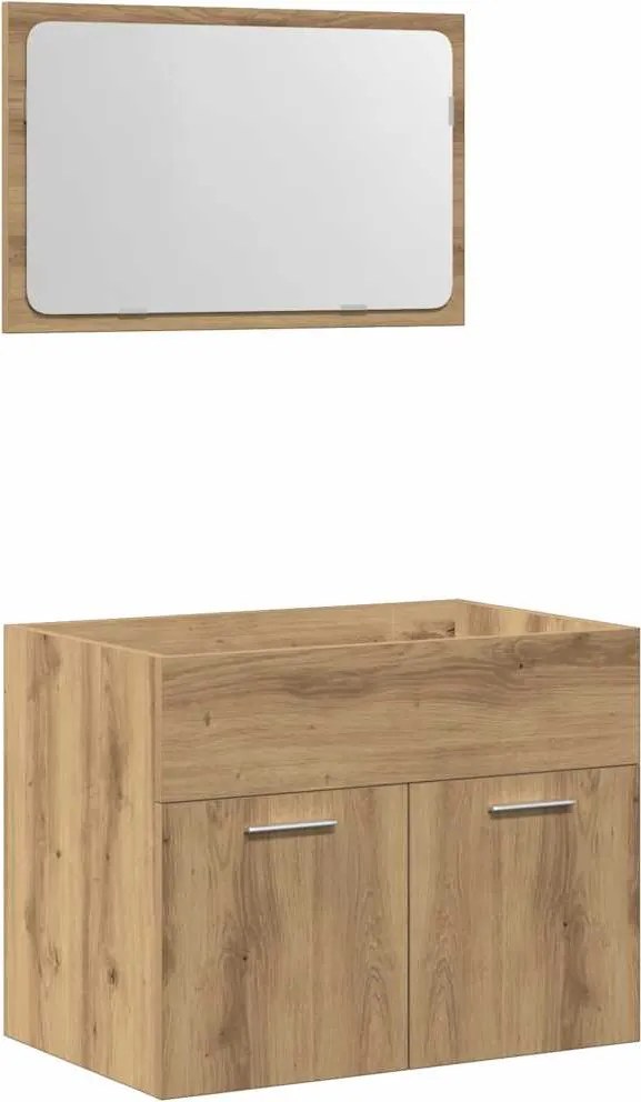 vidaXL Set mobilier de baie, 2 piese, stejar artizanal, lemn prelucrat
