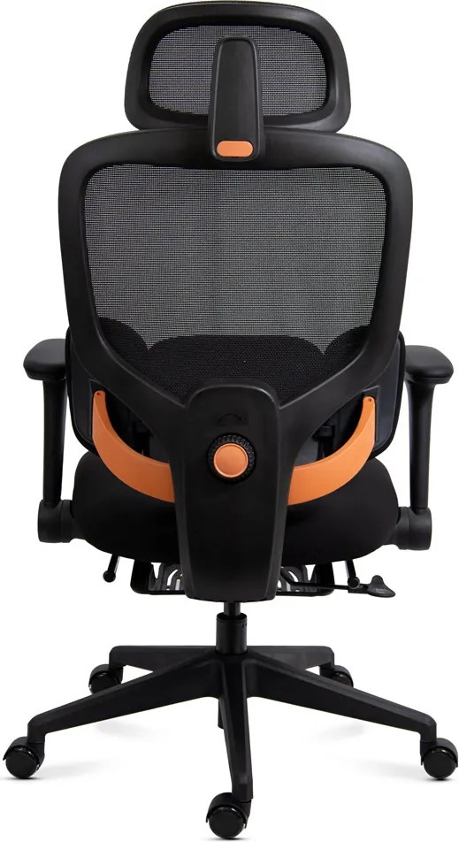 Scaun ergonomic din mesh cu suport lombar reglabil și suport pentru picioare SYYT 9523 negru