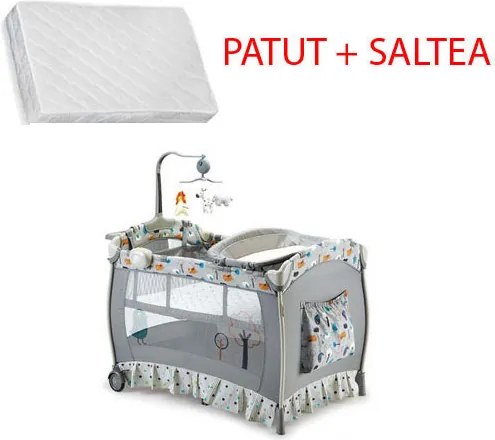 Krausman - Patut Bird Grey DeLuxe + Saltea Cocos Konfort 105*70 cm