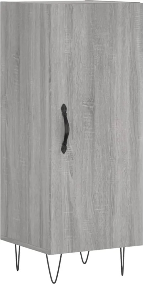 vidaXL Servantă, gri sonoma, 34,5x34x90 cm, lemn compozit