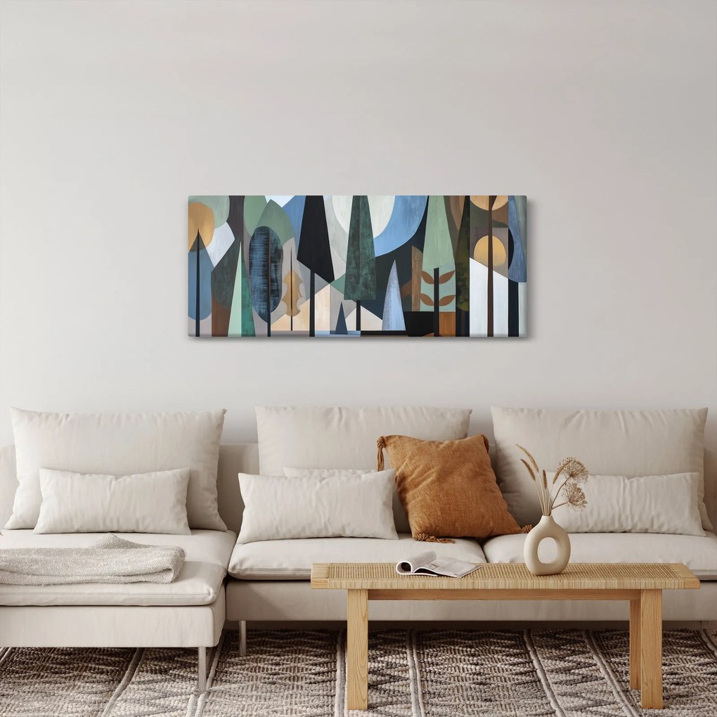 Tablou - Abstracție geometrică naturală II. (120x50 cm)