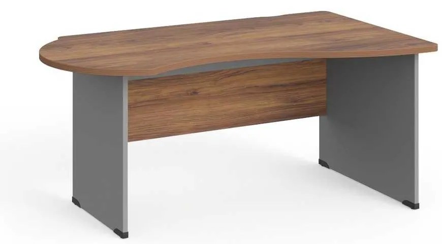 Birou de colt Manager 160 x 100 cm, dreapta, nuca warmia / gri