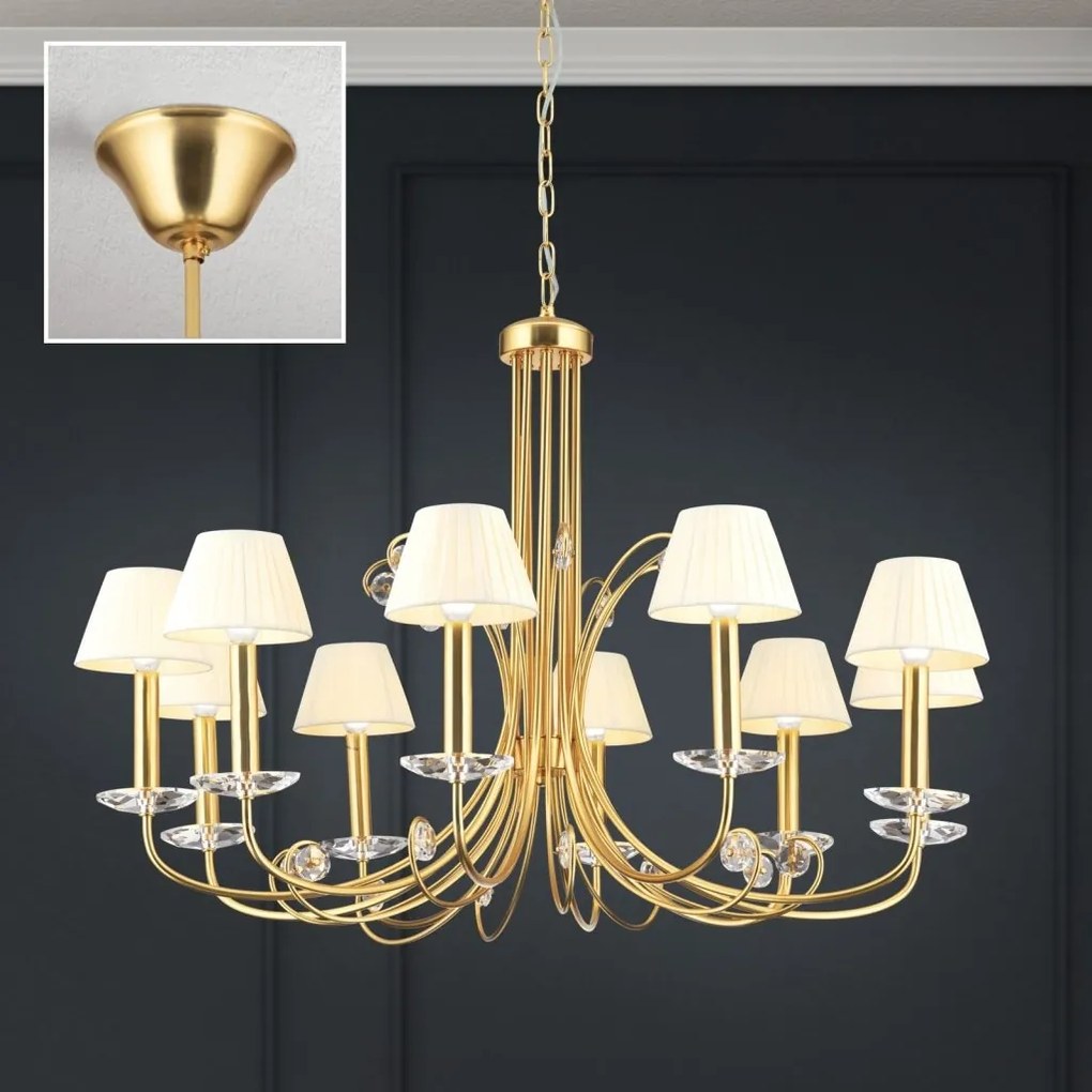 Candelabru stil clasic cu cristal K9 ARIANE 10L auriu