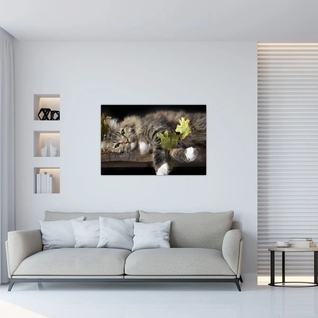 Tablou - Pisica mincinoasă (90x60 cm)