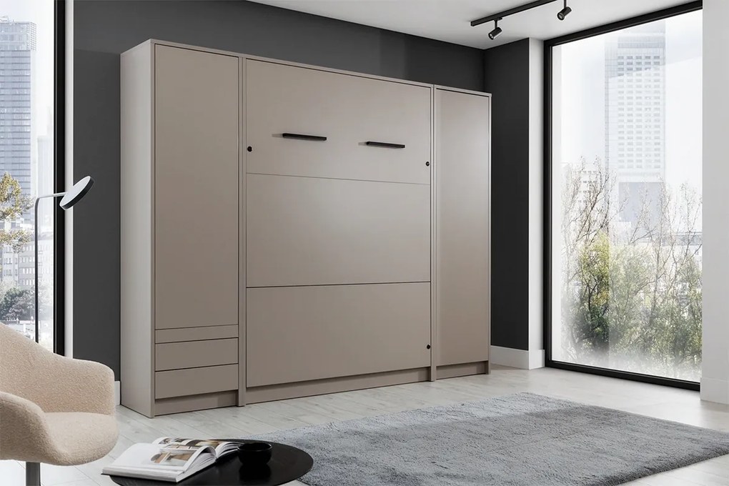 Pat rabatabil vertical Genius 120x200 cu birou - congo / cașmir