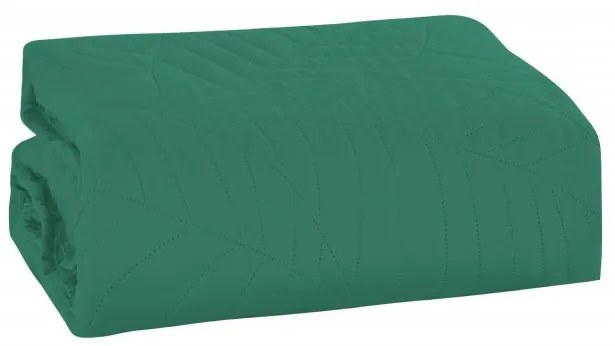 Cuvertura verde pentru pat cu model LEAVES Dimensiune: 170 x 210 cm