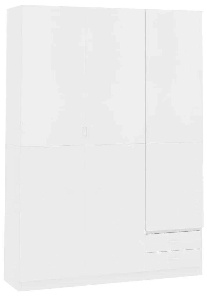 800792 vidaXL Șifonier cu 3 uși, alb, 120 x 50 x 180 cm, PAL