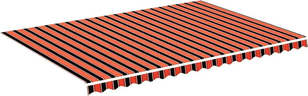 vidaXL Pânză de rezervă copertină, portocaliu și maro, 5x3,5 m
