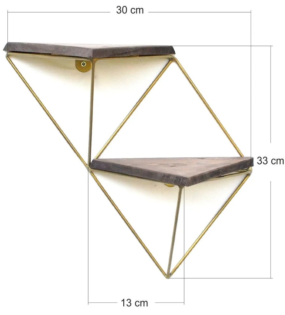 Raft decorativ de perete Duvelo 2 (Nuc + auriu) . 1093666